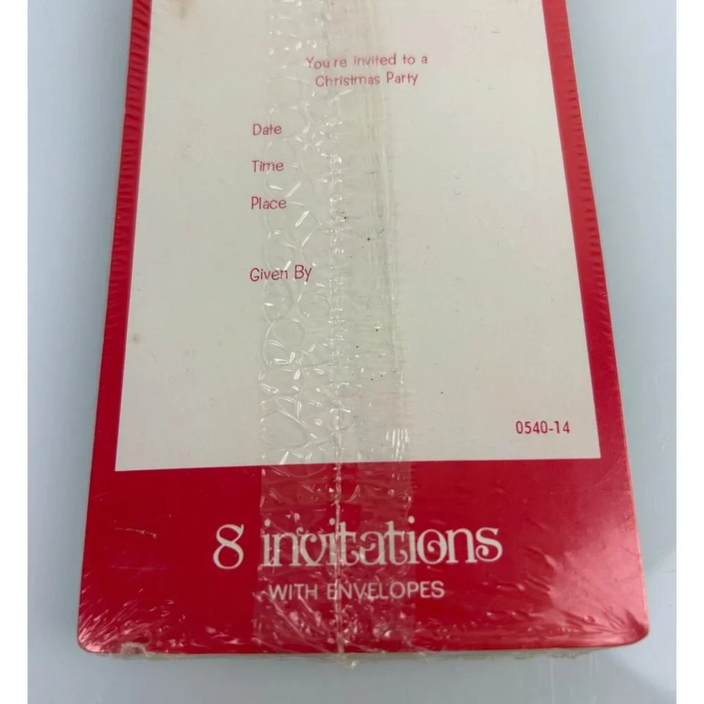 Vintage American Greetings Christmas Party Invitations Santa 8 Invitations